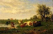 Gerard Bilders Cows in the meadow oil